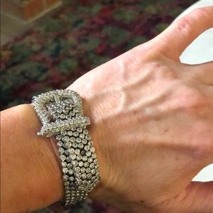 Silver crystal ‘belt buckle’ bracelet.